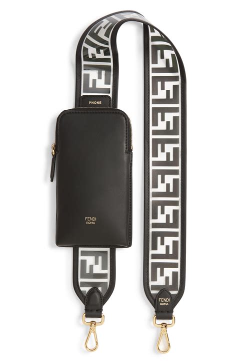 fendi logo strap leather phone case|fendi bag straps.